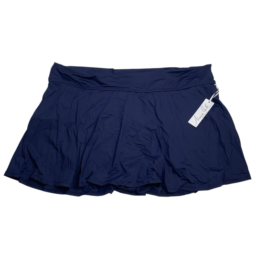 Anne Cole Plus Size Banded Swim Skirt Navy Blue Size 22 W New with Tags